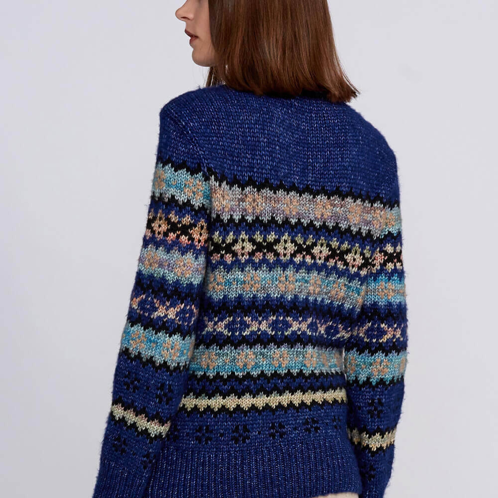 Knitss Kış Desenli Mavi Triko