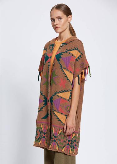  Knitss Kaşmir Karışımlı Oversıze Triko Panço