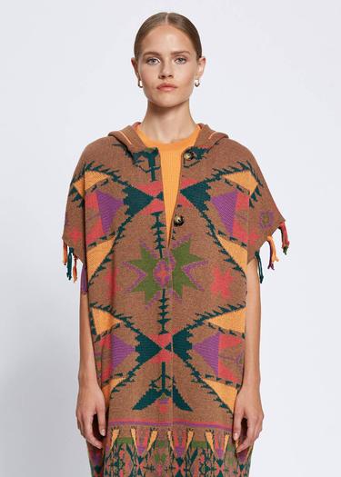  Knitss Kaşmir Karışımlı Oversıze Triko Panço