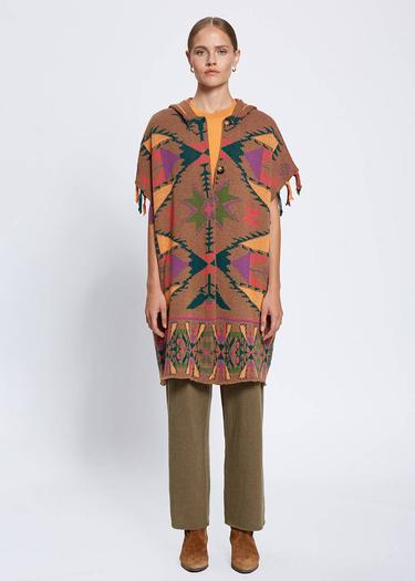  Knitss Kaşmir Karışımlı Oversıze Triko Panço