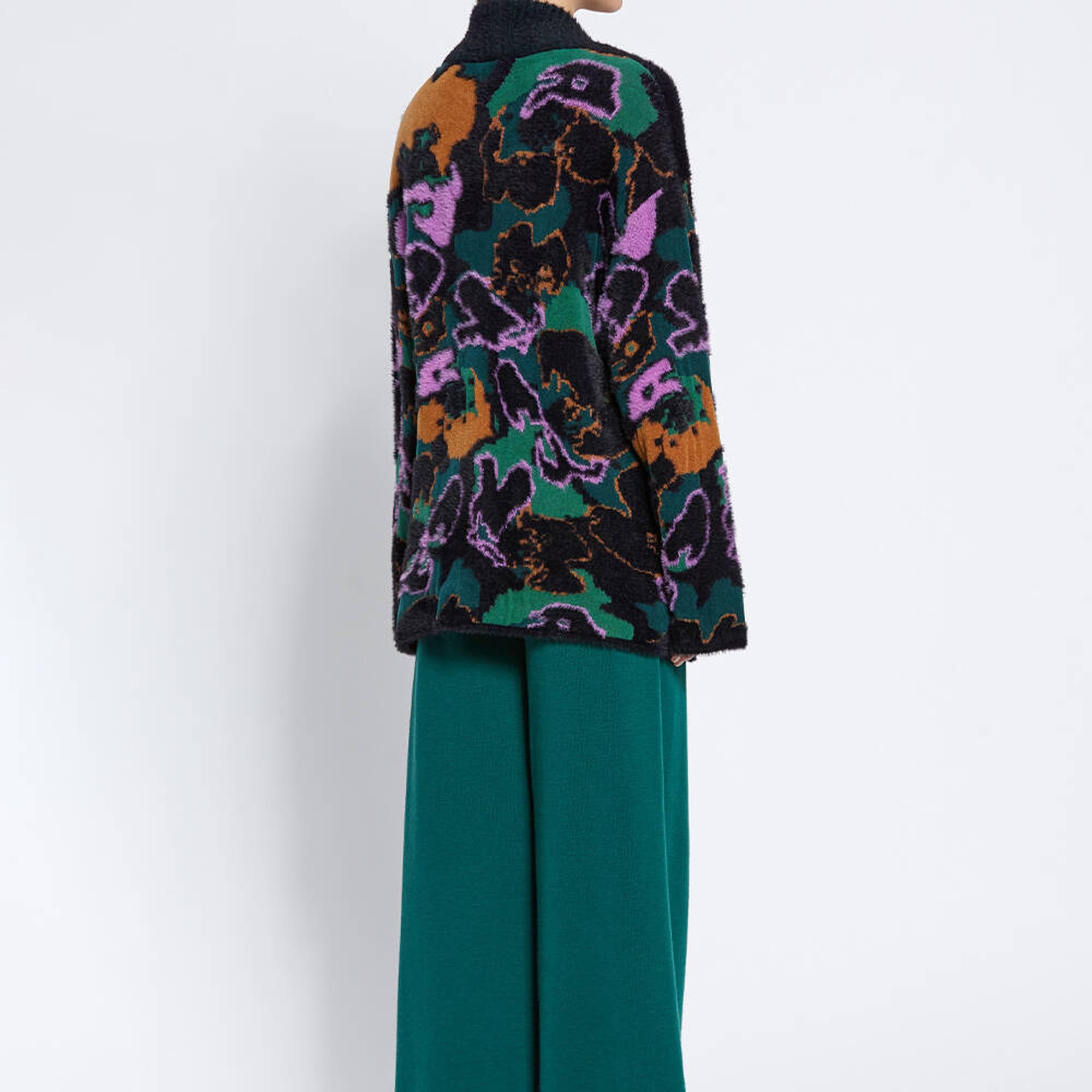 Knitss Manolya Desenli Oversıze Triko Hırka