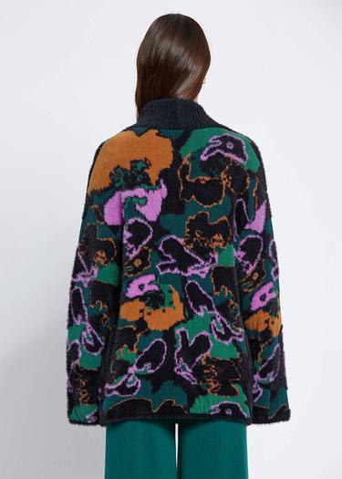  Knitss Manolya Desenli Oversıze Triko Hırka