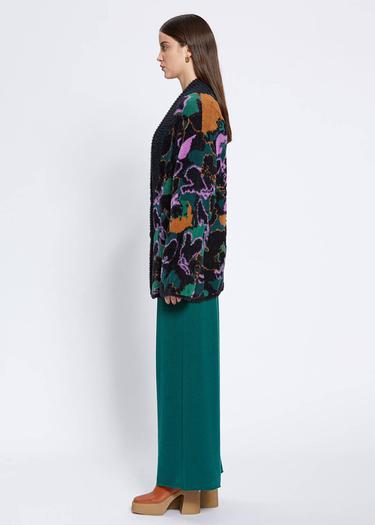  Knitss Manolya Desenli Oversıze Triko Hırka