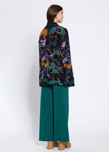  Knitss Manolya Desenli Oversıze Triko Hırka