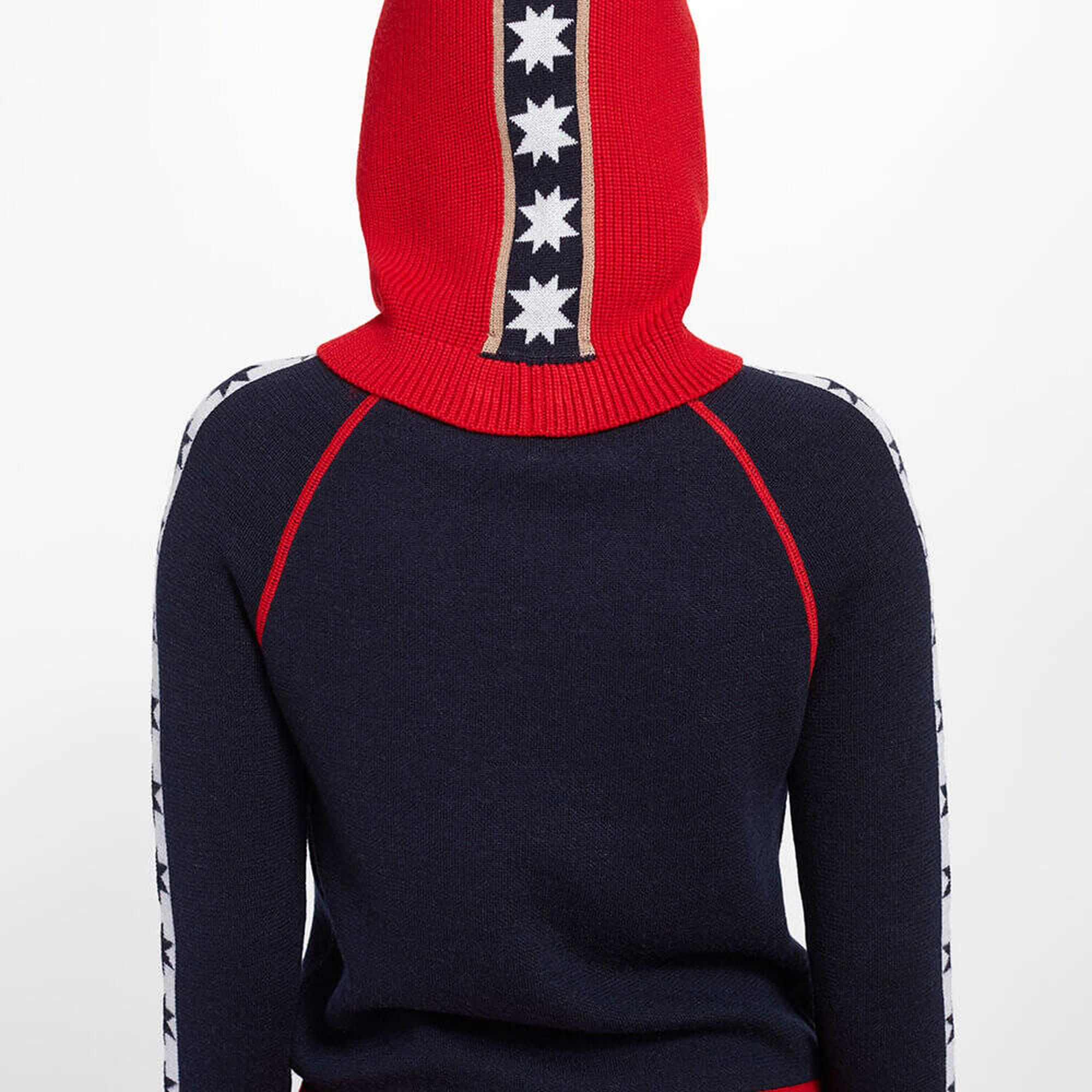 Knitss Yıldız Desenli Kırmızı Extrafıne Merino Yün Bere