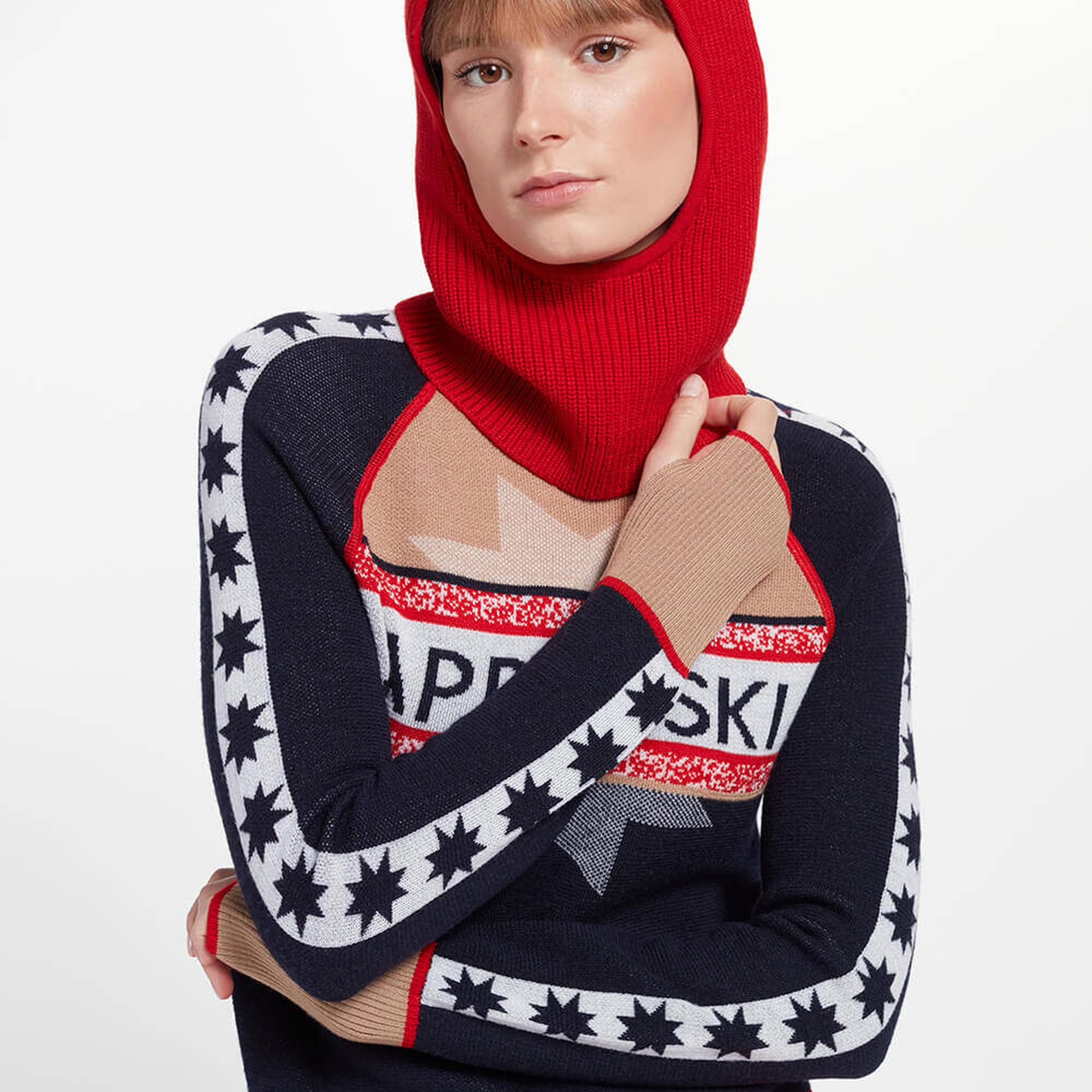 Knitss Yıldız Desenli Kırmızı Extrafıne Merino Yün Bere