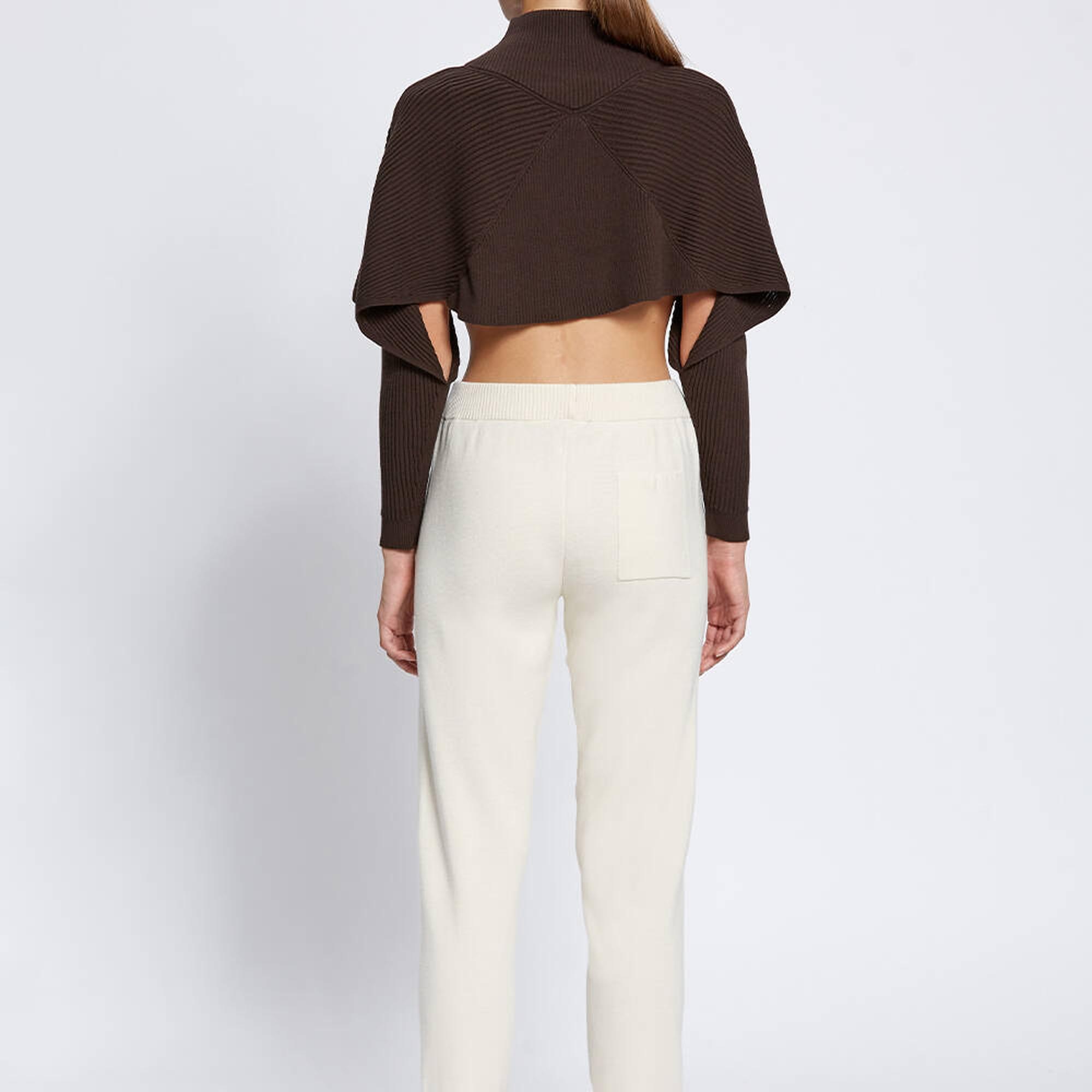 Knitss Merino Yün Karışımlı Ekru Triko Pantolon