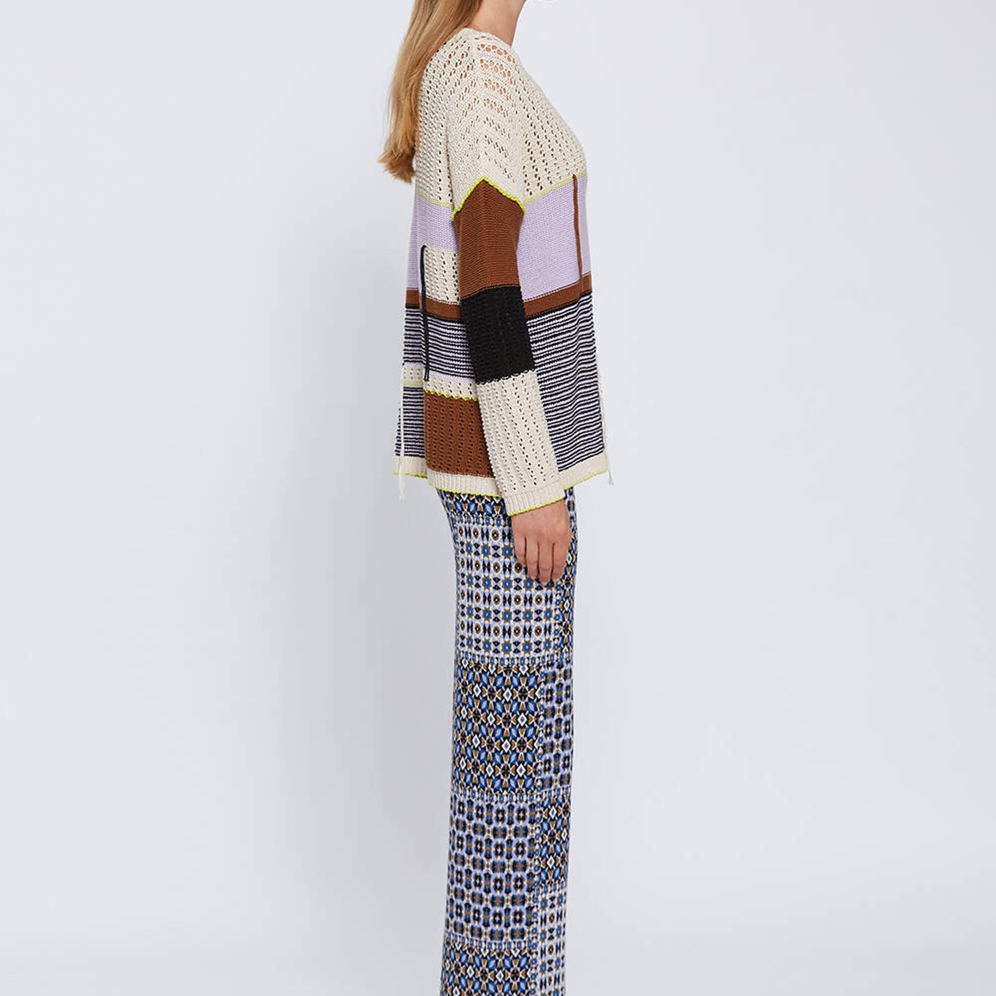 Knitss Organik Pamuk Color Blok Triko