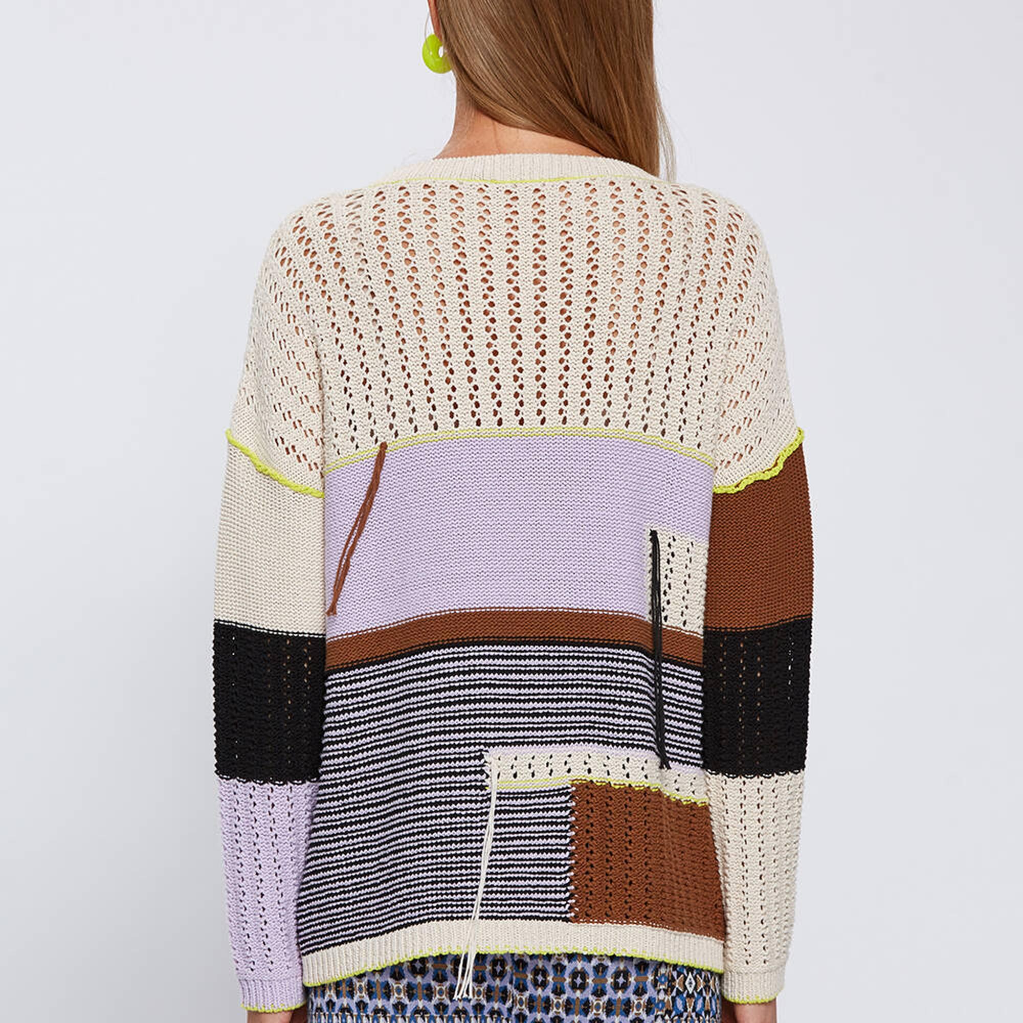 Knitss Organik Pamuk Color Blok Triko