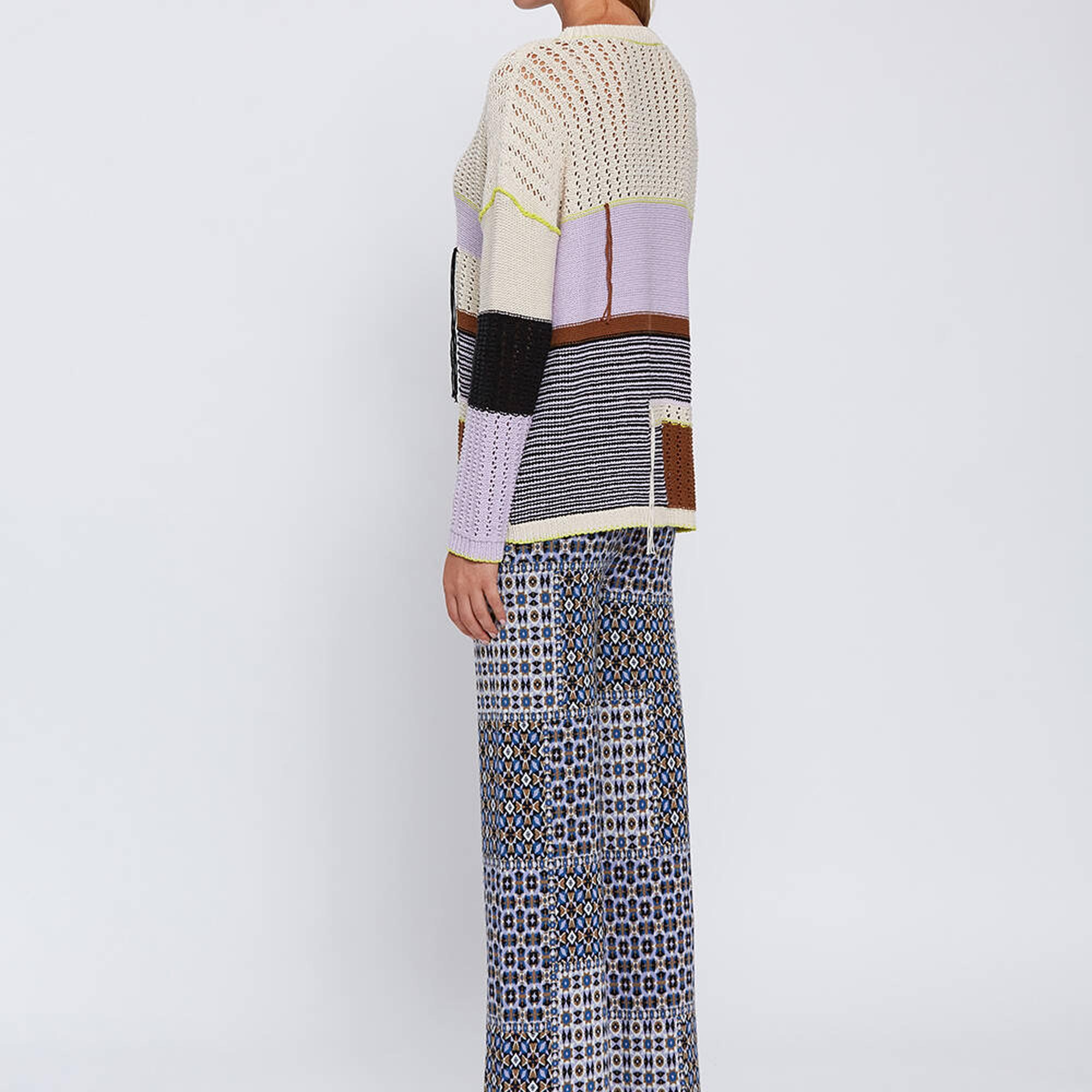 Knitss Organik Pamuk Color Blok Triko