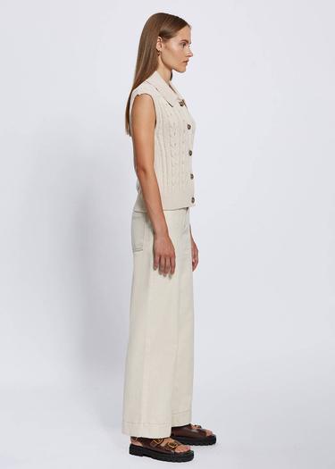  Knitss Organik Pamuk Düğme Kapamalı Krem Triko