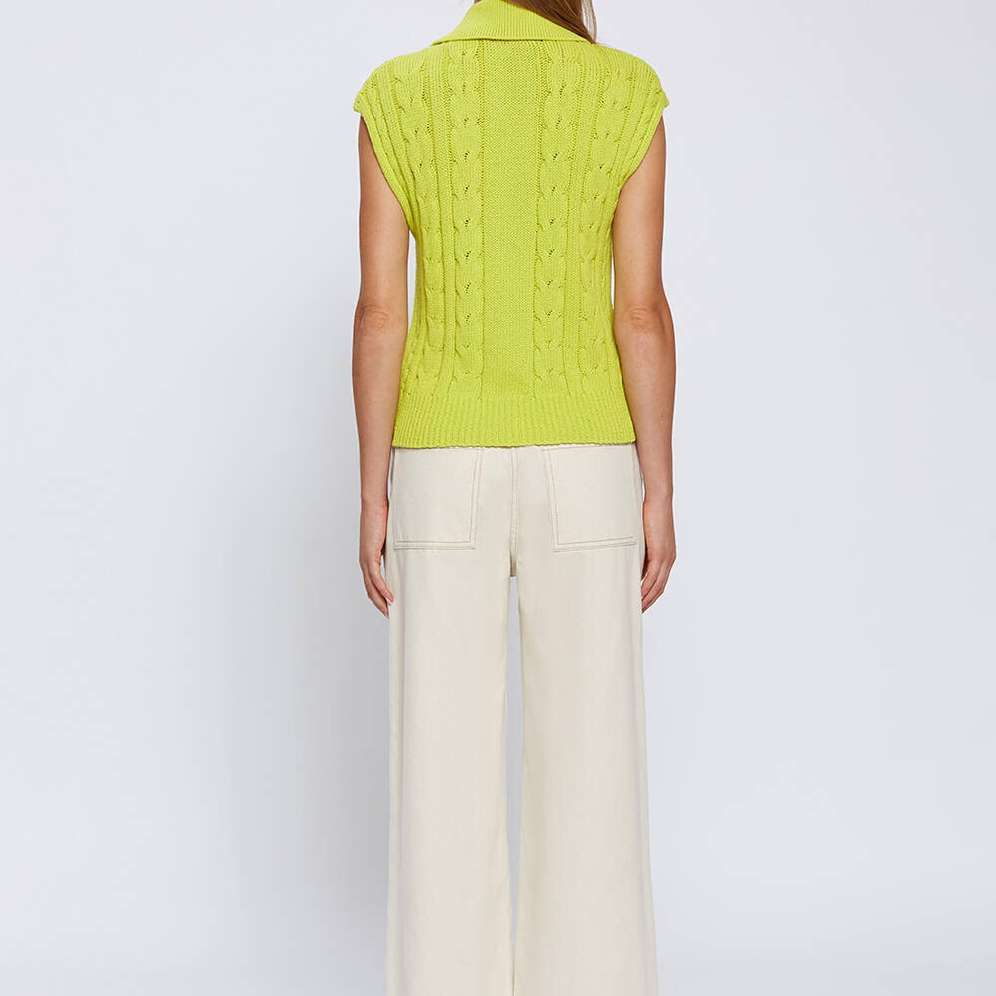 Knitss Organik Pamuk Düğme Kapamalı Yeşil Triko