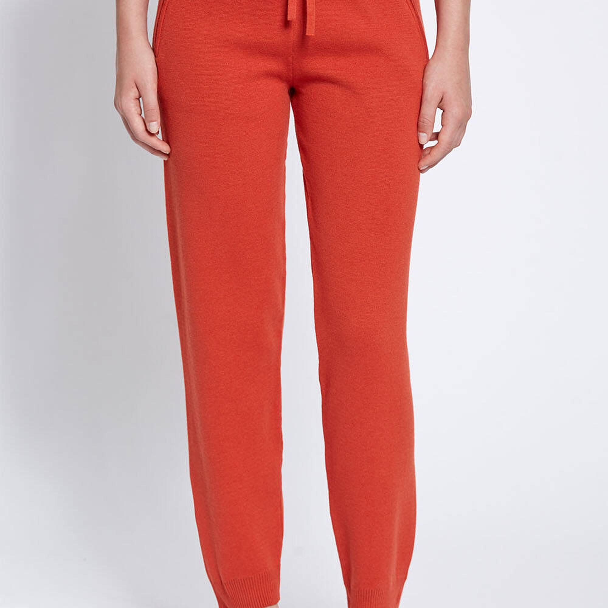 Knitss Merino Yün Karışımlı Turuncu Triko Pantolon