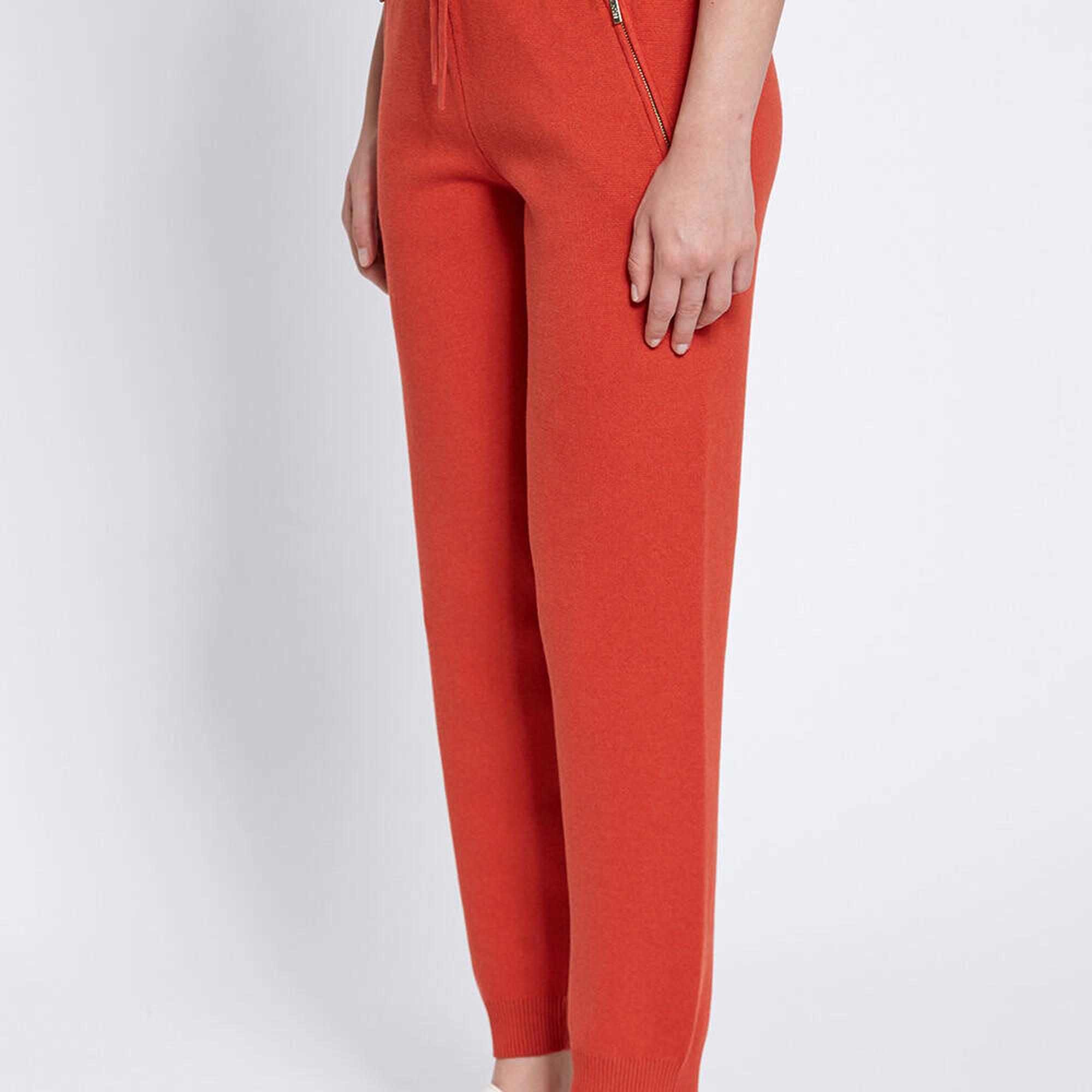 Knitss Merino Yün Karışımlı Turuncu Triko Pantolon