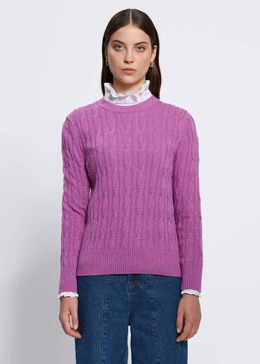  Knitss Kaşmir Karışımlı Saç Örgü Leylak Rengi Triko