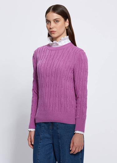  Knitss Kaşmir Karışımlı Saç Örgü Leylak Rengi Triko