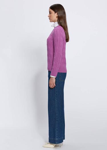  Knitss Kaşmir Karışımlı Saç Örgü Leylak Rengi Triko