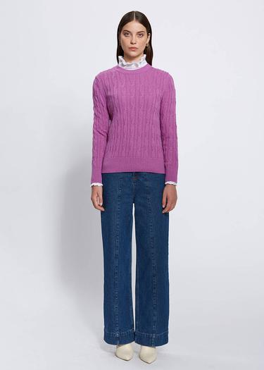 Knitss Kaşmir Karışımlı Saç Örgü Leylak Rengi Triko