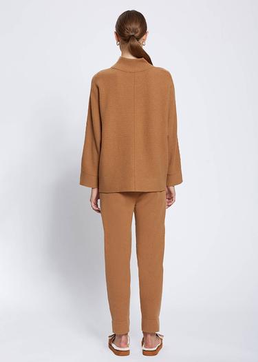  Knitss Oversıze Dik Yaka Camel Kaşmir Triko
