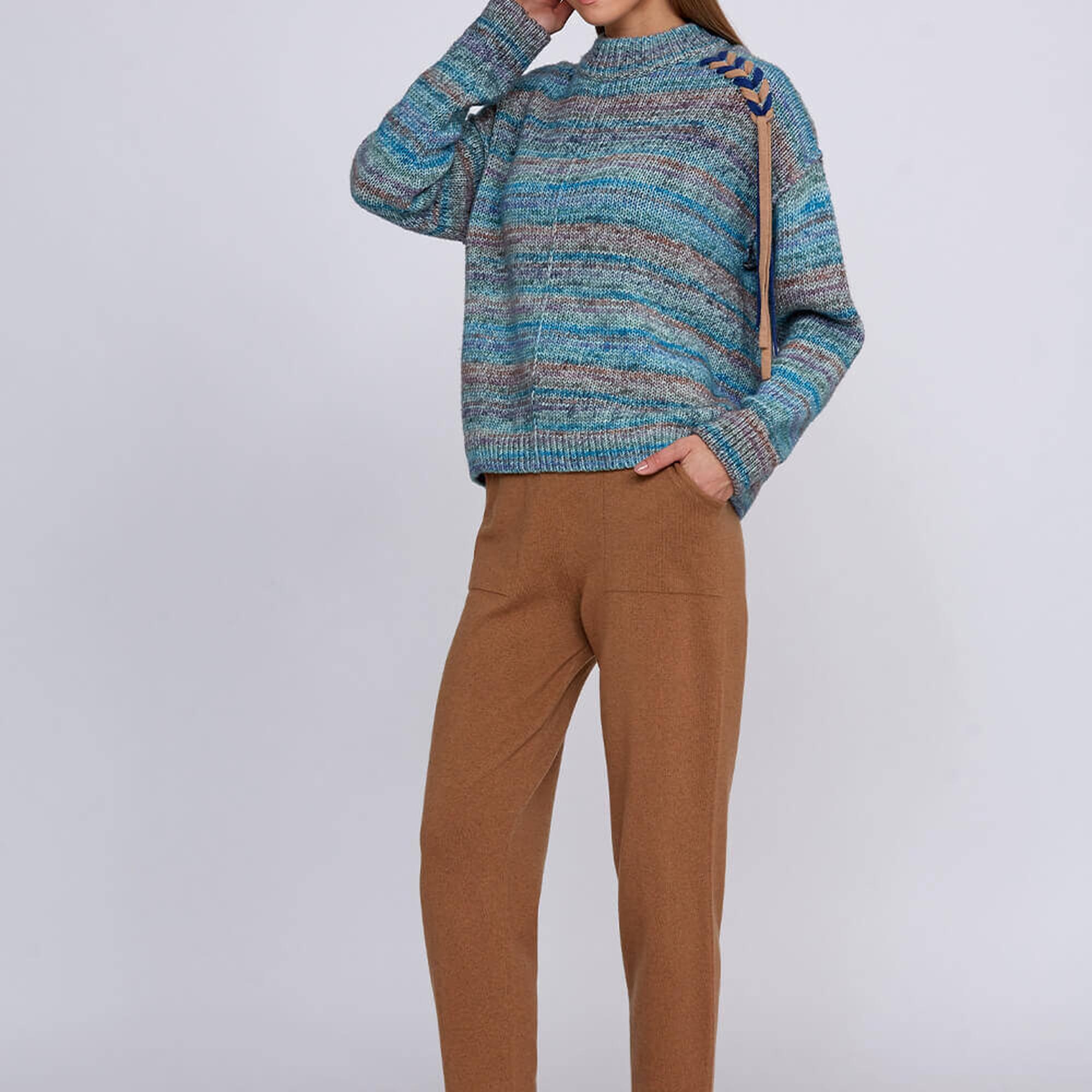 Knitss Organik Pamuk Yün Karışımlı Mavi Triko