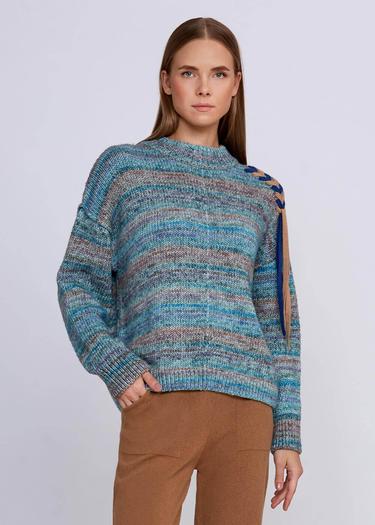  Knitss Organik Pamuk Yün Karışımlı Mavi Triko