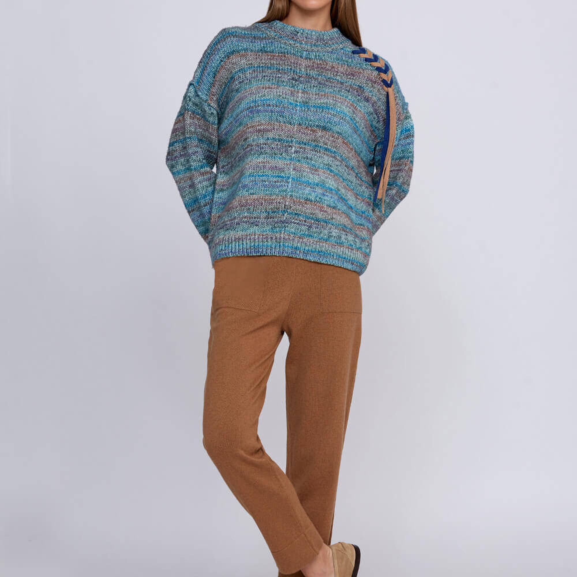 Knitss Organik Pamuk Yün Karışımlı Mavi Triko