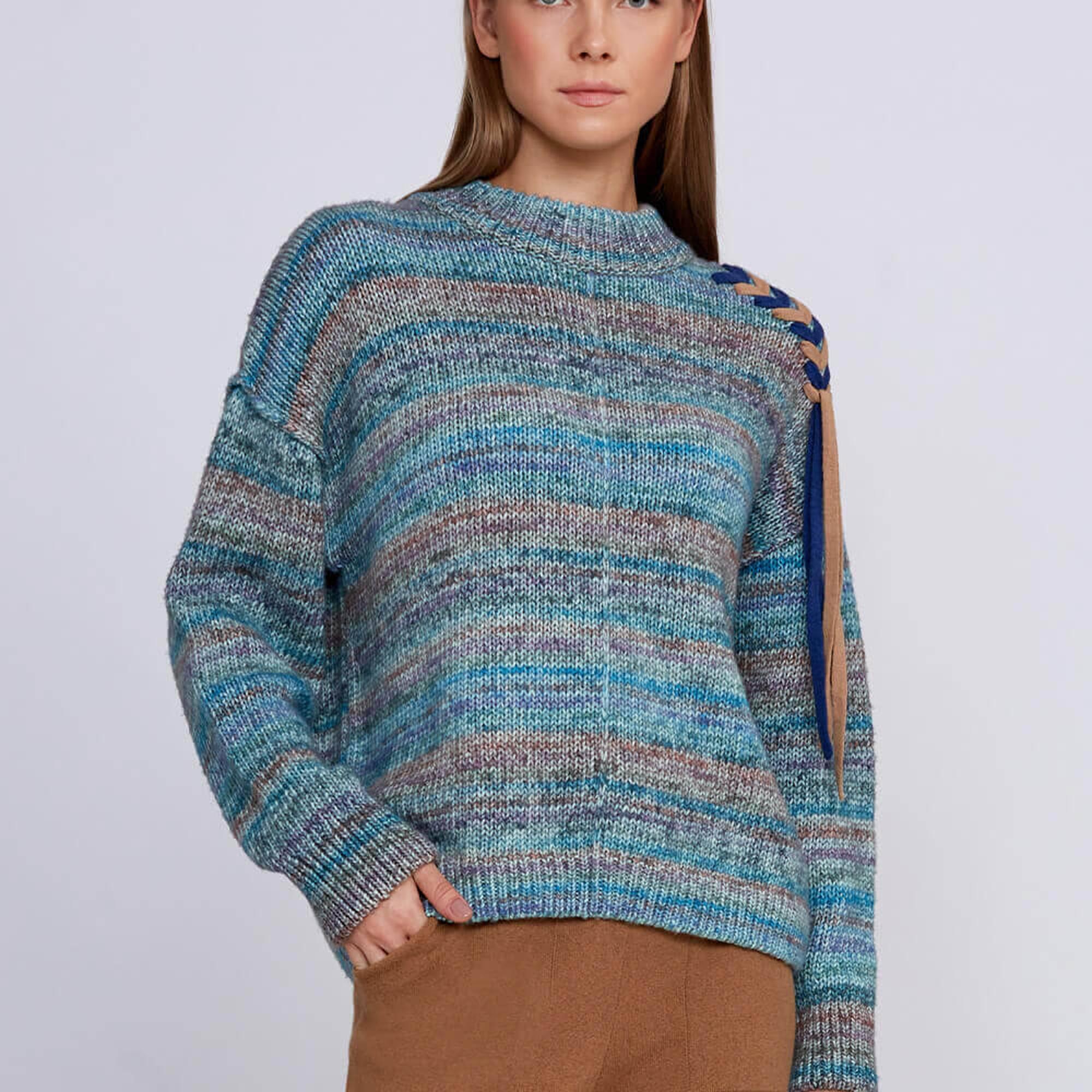 Knitss Organik Pamuk Yün Karışımlı Mavi Triko