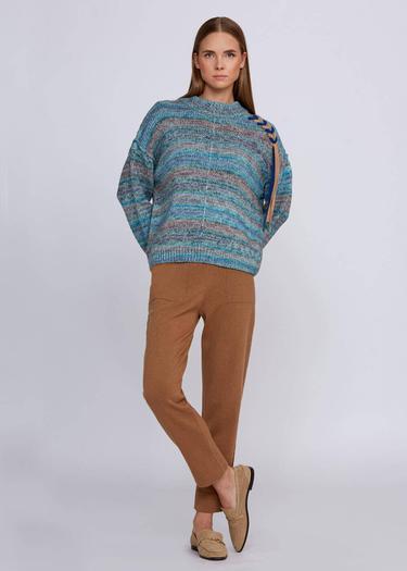  Knitss Organik Pamuk Yün Karışımlı Mavi Triko