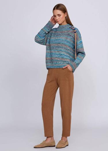  Knitss Organik Pamuk Yün Karışımlı Mavi Triko