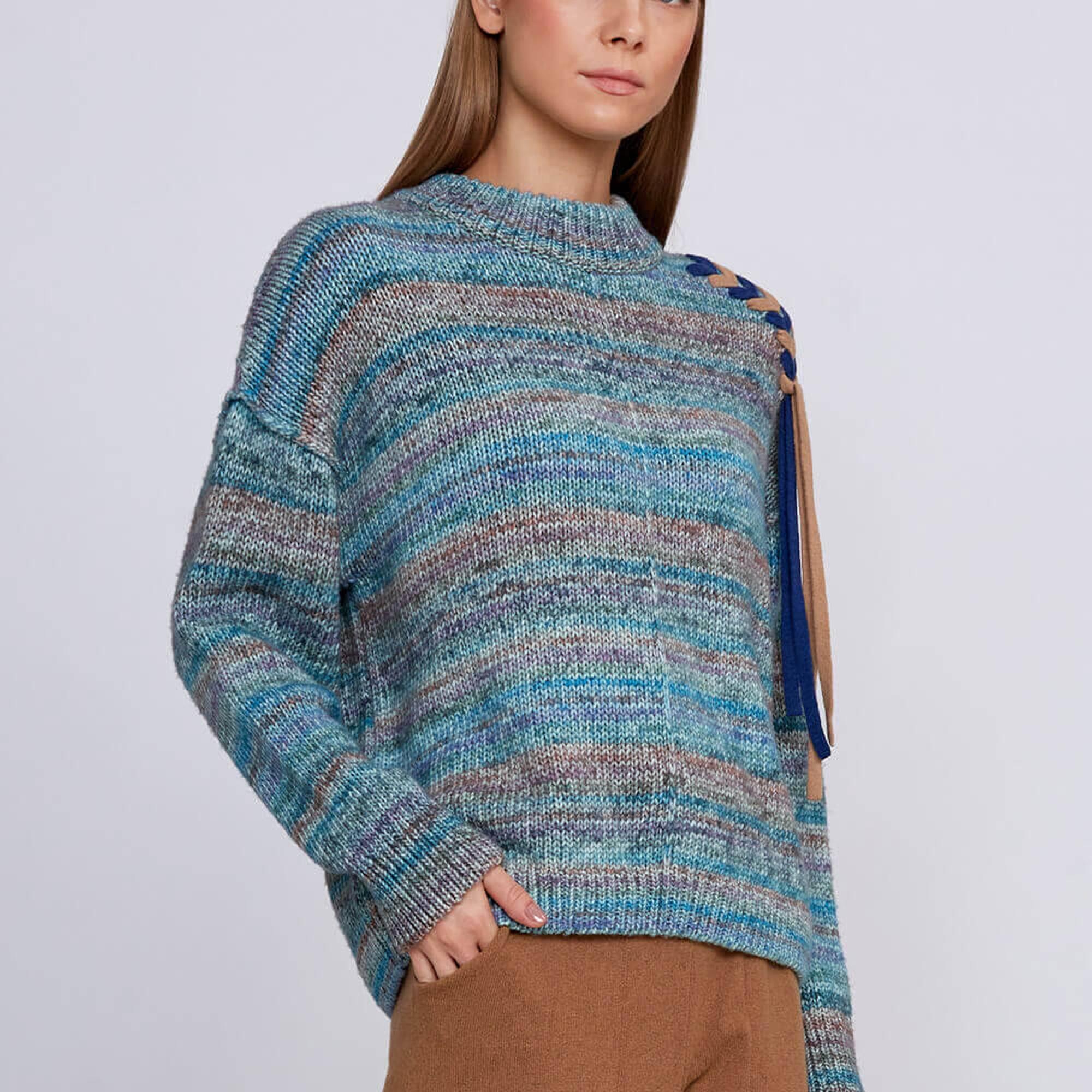 Knitss Organik Pamuk Yün Karışımlı Mavi Triko