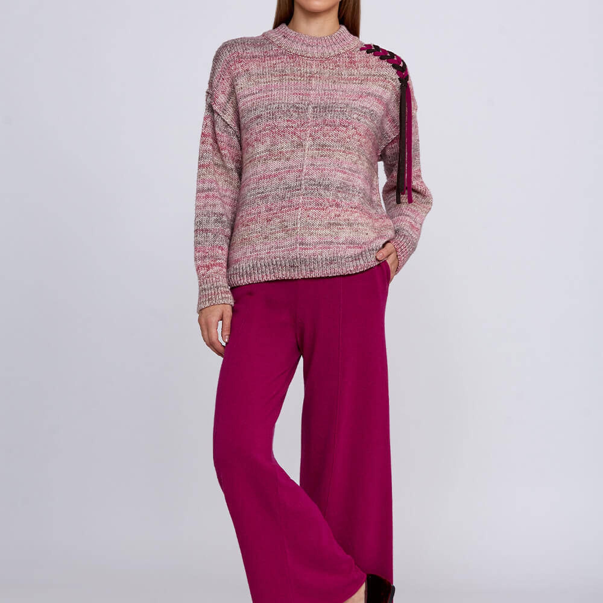 Knitss Organik Pamuk Yün Karışımlı Pembe Triko