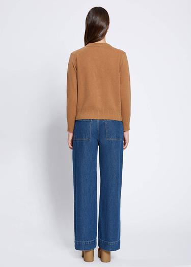  Knitss Saç Örgü Detaylı Camel Kaşmir Triko Hırka