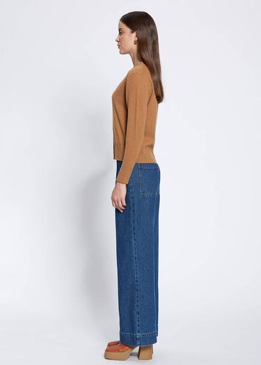  Knitss Saç Örgü Detaylı Camel Kaşmir Triko Hırka