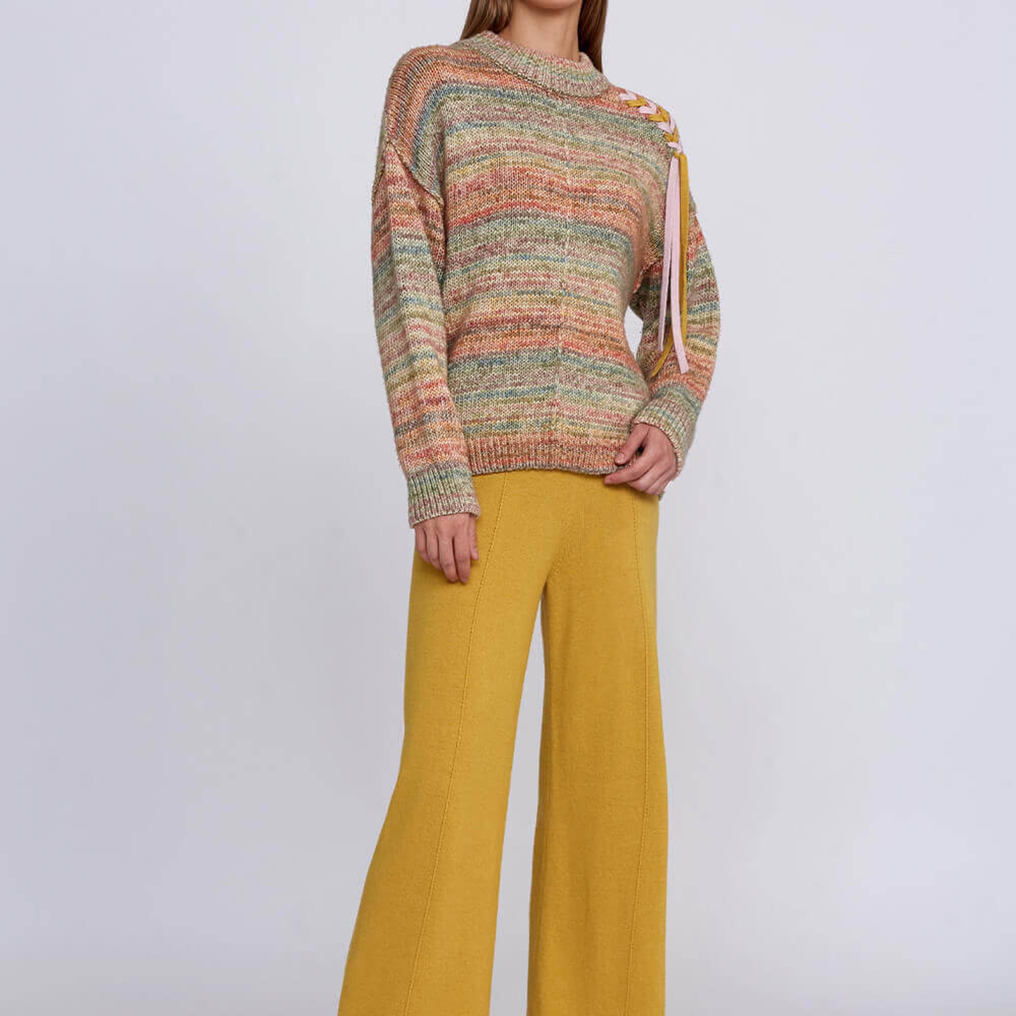 Knitss Organik Pamuk Yün Karışımlı Çok Renkli Triko