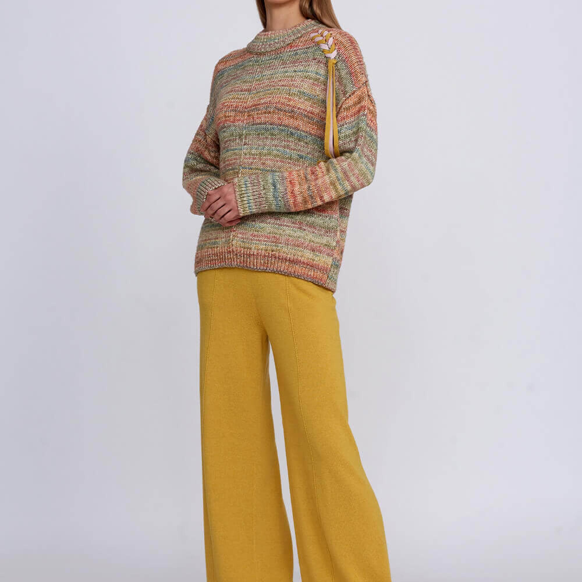 Knitss Organik Pamuk Yün Karışımlı Çok Renkli Triko