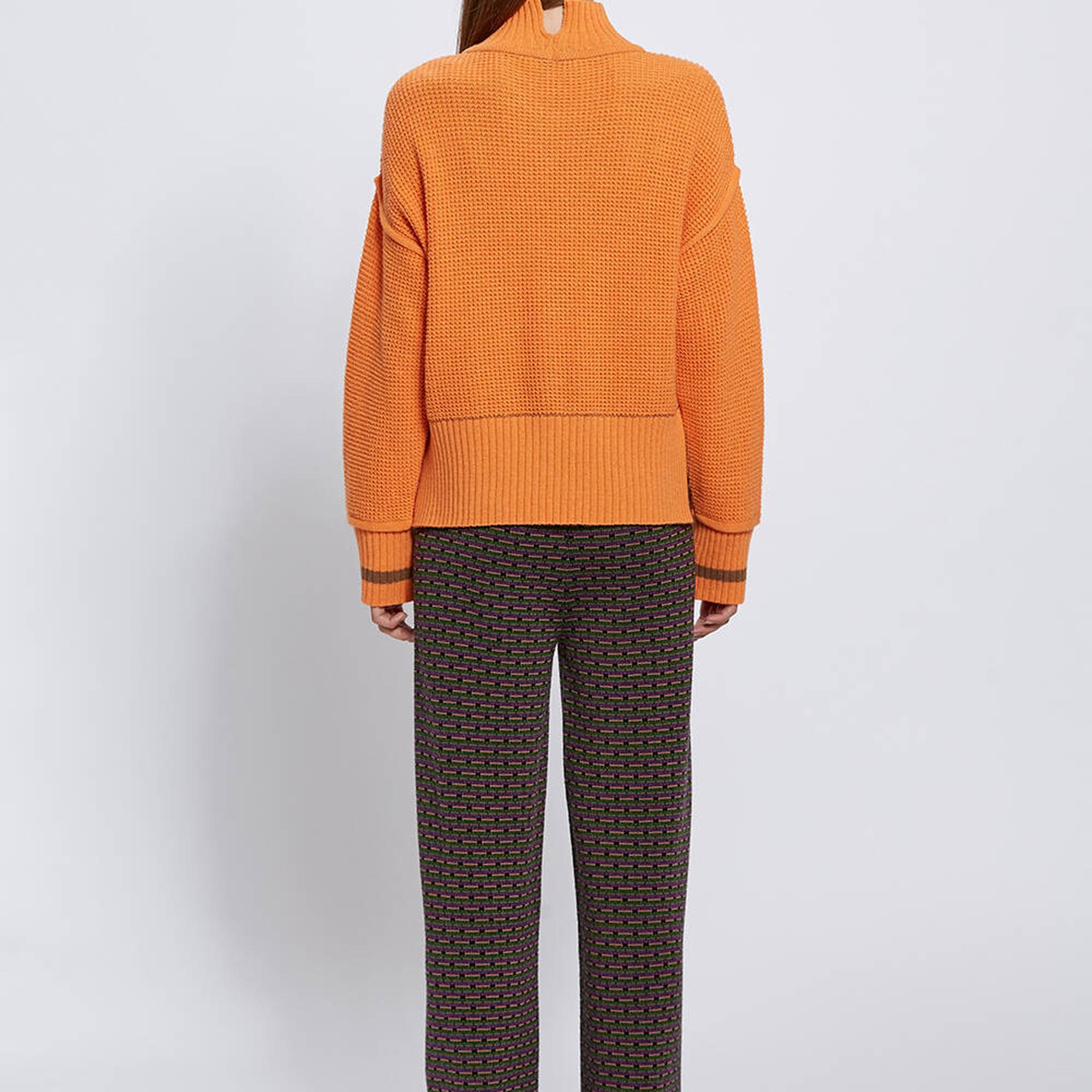 Knitss Oversıze Crop Turuncu Triko