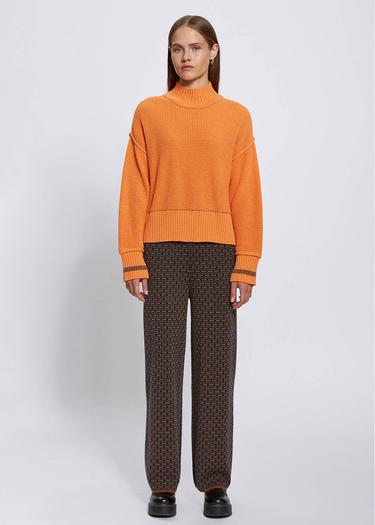  Knitss Oversıze Crop Turuncu Triko