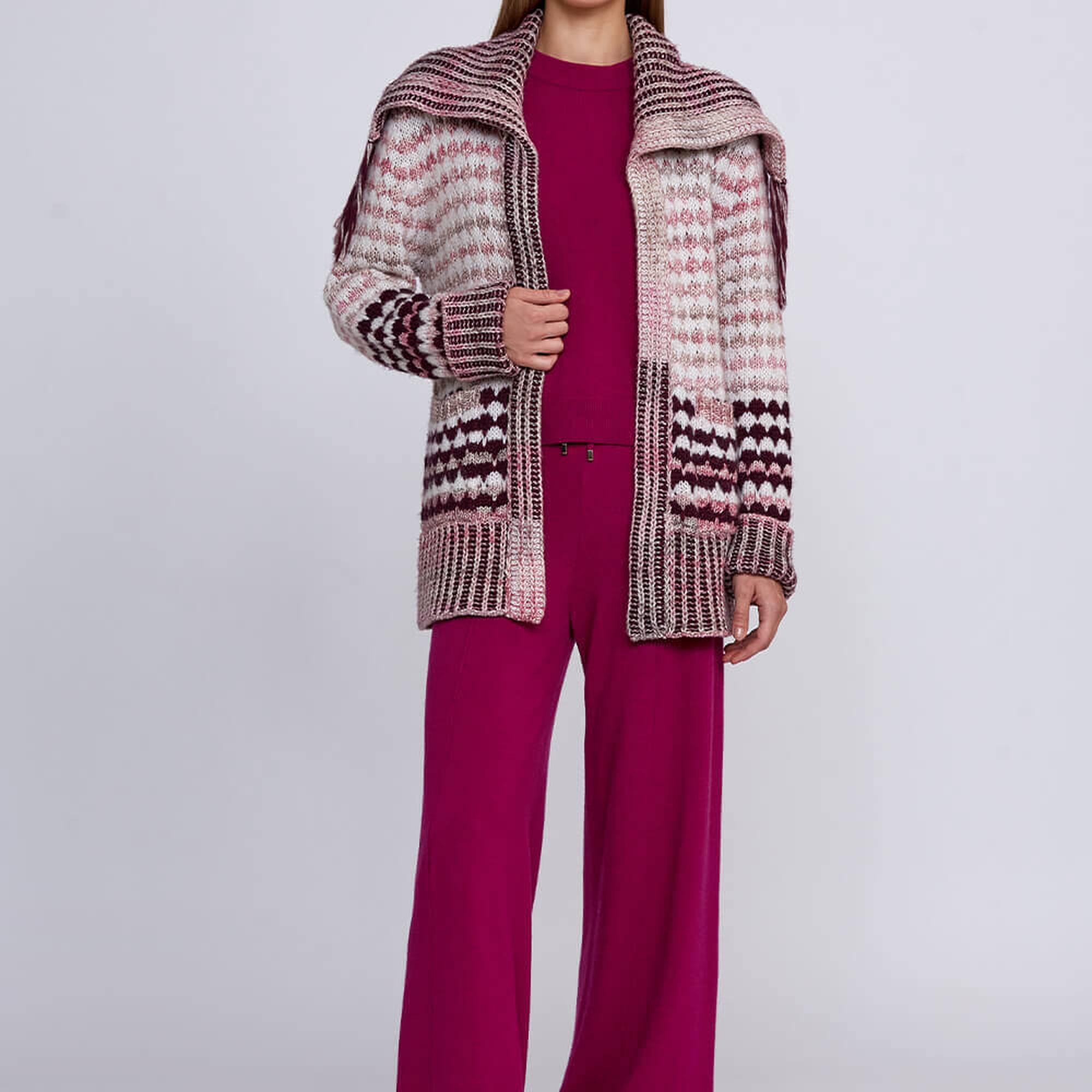 Knitss Organik Pamuk Yün Karışımlı Pembe Triko Hırka