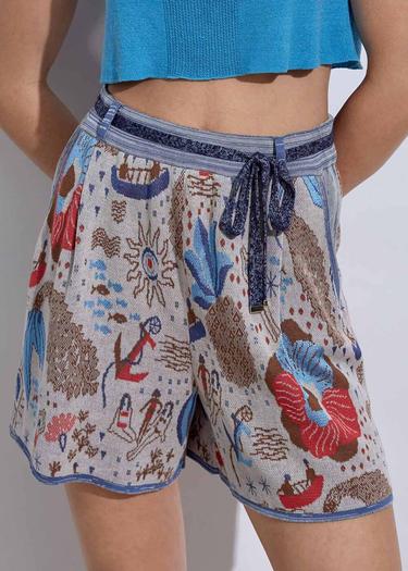  Knitss Summer Desen Triko Şort