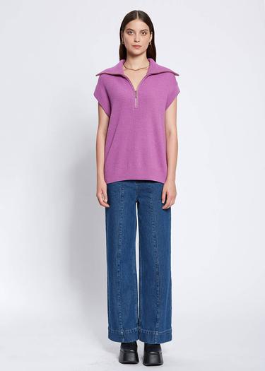  Knitss Oversıze Mor Triko Yelek