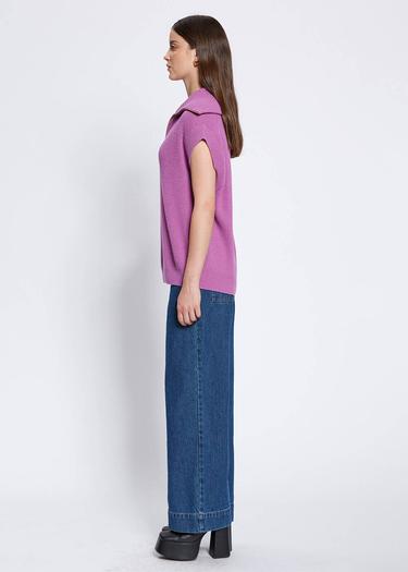  Knitss Oversıze Mor Triko Yelek