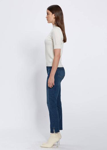  Knitss Kısa Kollu Balıkçı Yaka Merino Yün Ekru Triko Üst