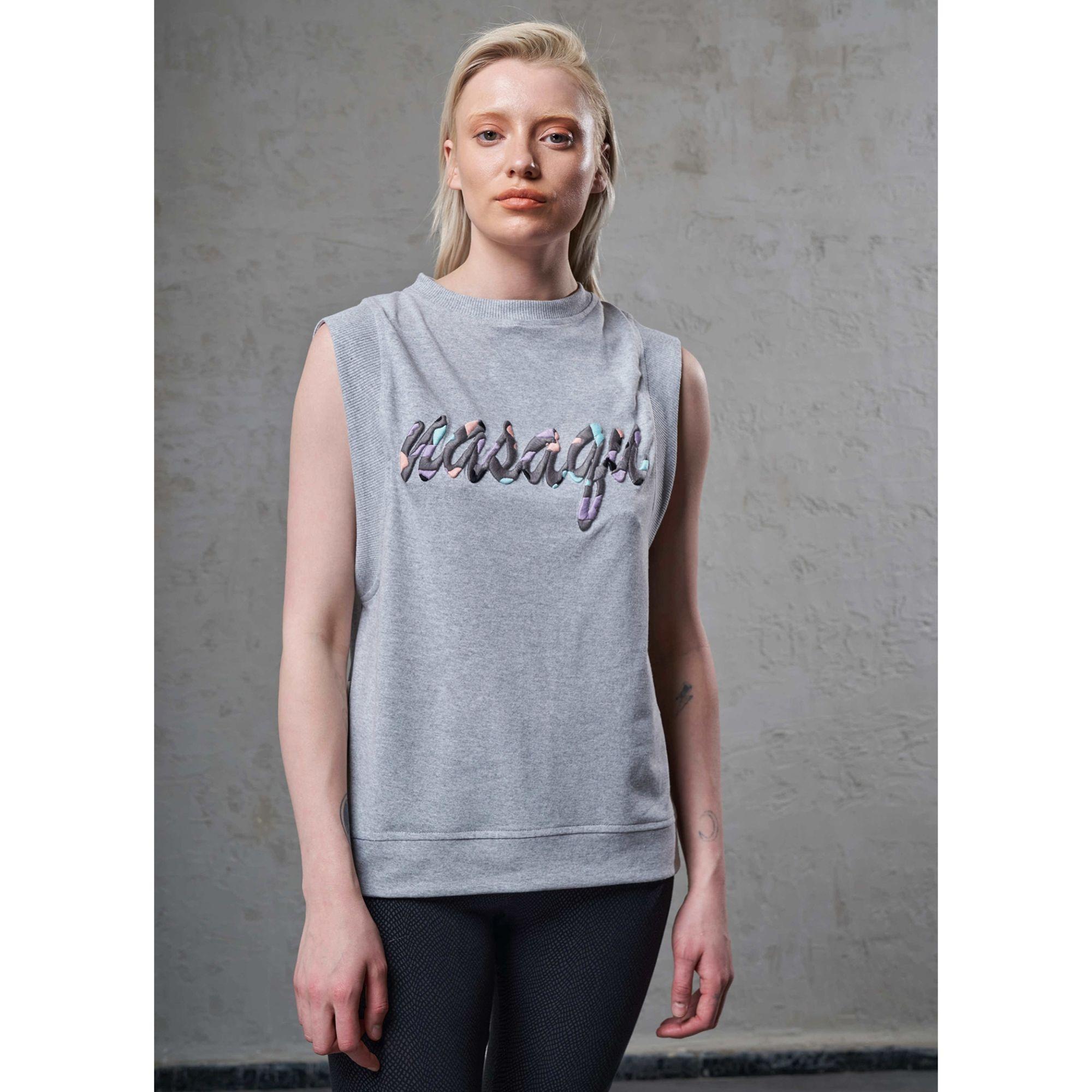 Nasaqu Kadın Kyz Nakışlı İkonik Gri Krom Top