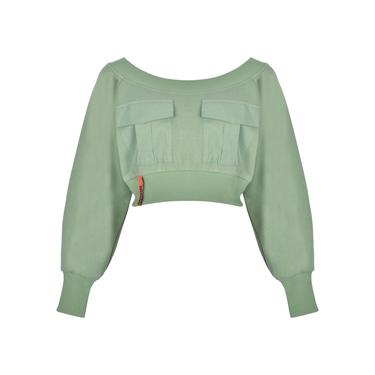  Nasaqu Kadın Skater Girl Çimen Yeşili Crop Top