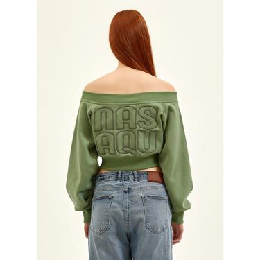  Nasaqu Kadın Skater Girl Çimen Yeşili Crop Top