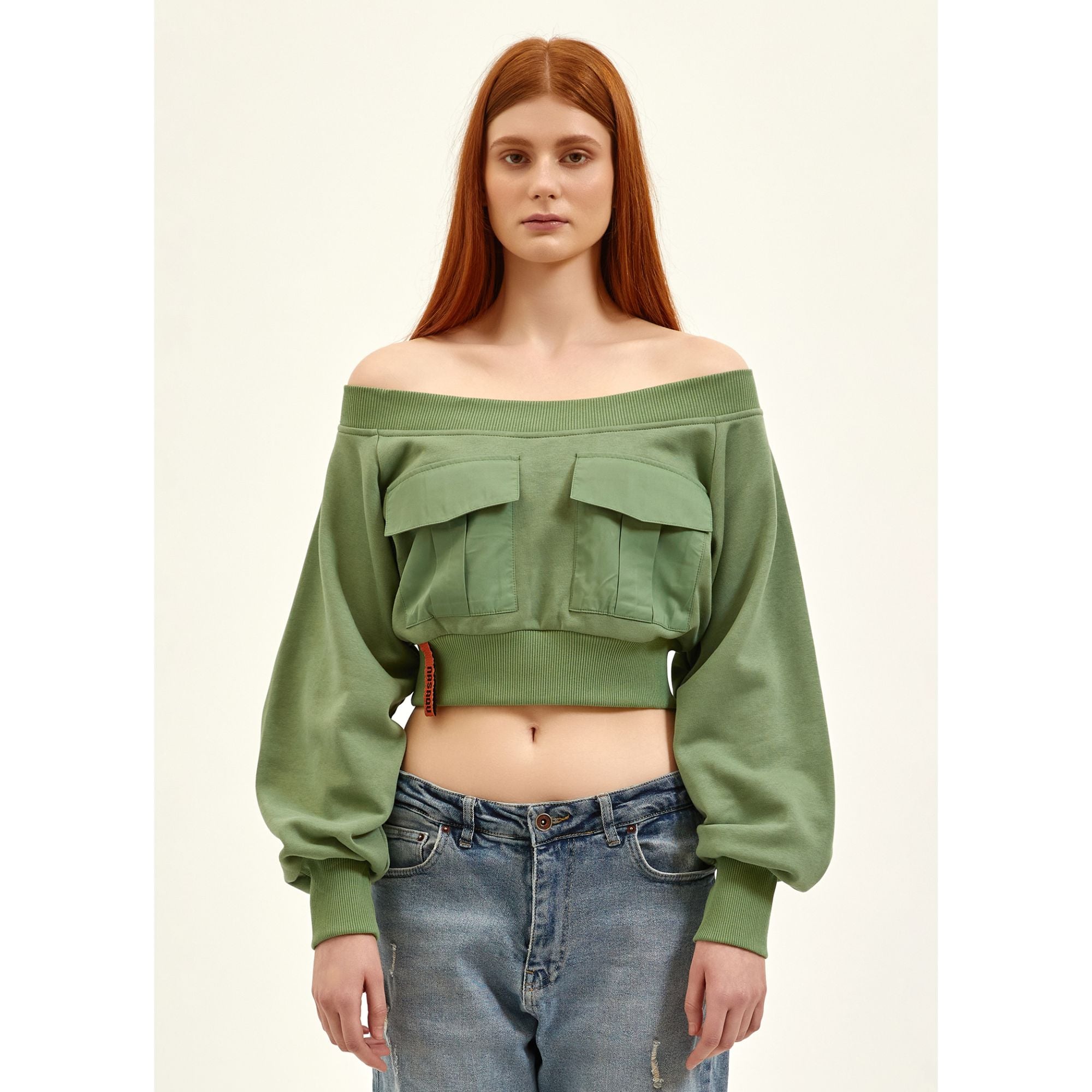  Nasaqu Kadın Skater Girl Çimen Yeşili Crop Top