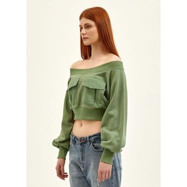  Nasaqu Kadın Skater Girl Çimen Yeşili Crop Top