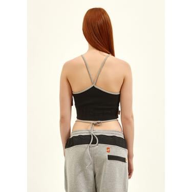  Nasaqu Kadın  Aktif İpli Siyah Crop Top