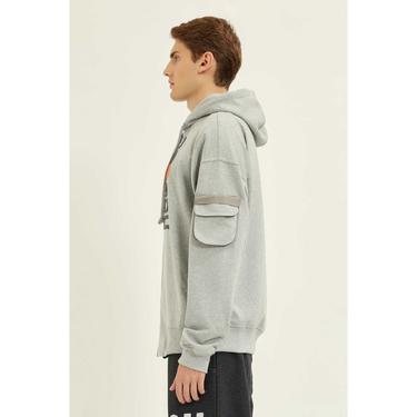  Nasaqu Erkek Bar Fermuarlı Gri Hoodie