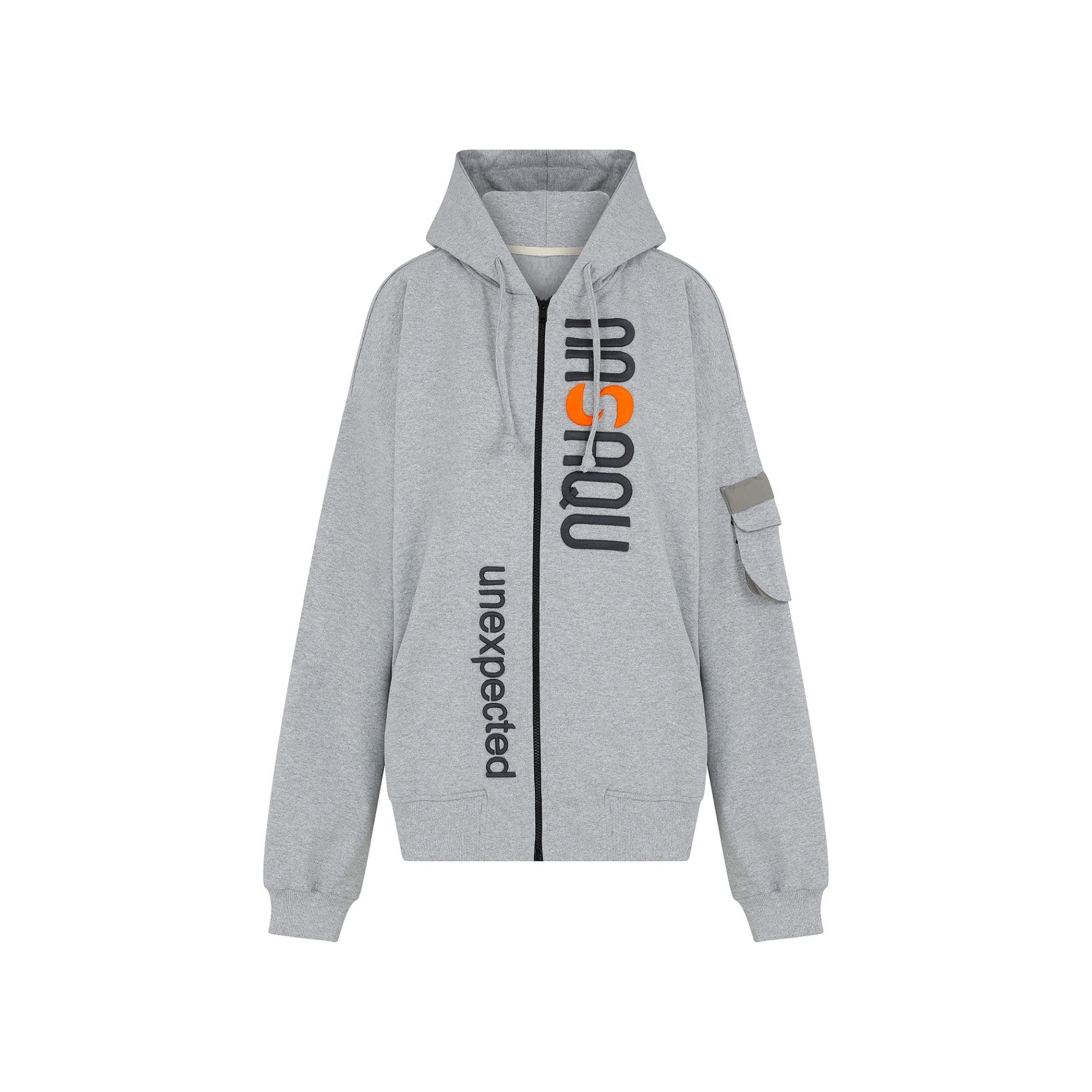 Nasaqu Erkek Bar Fermuarlı Gri Hoodie